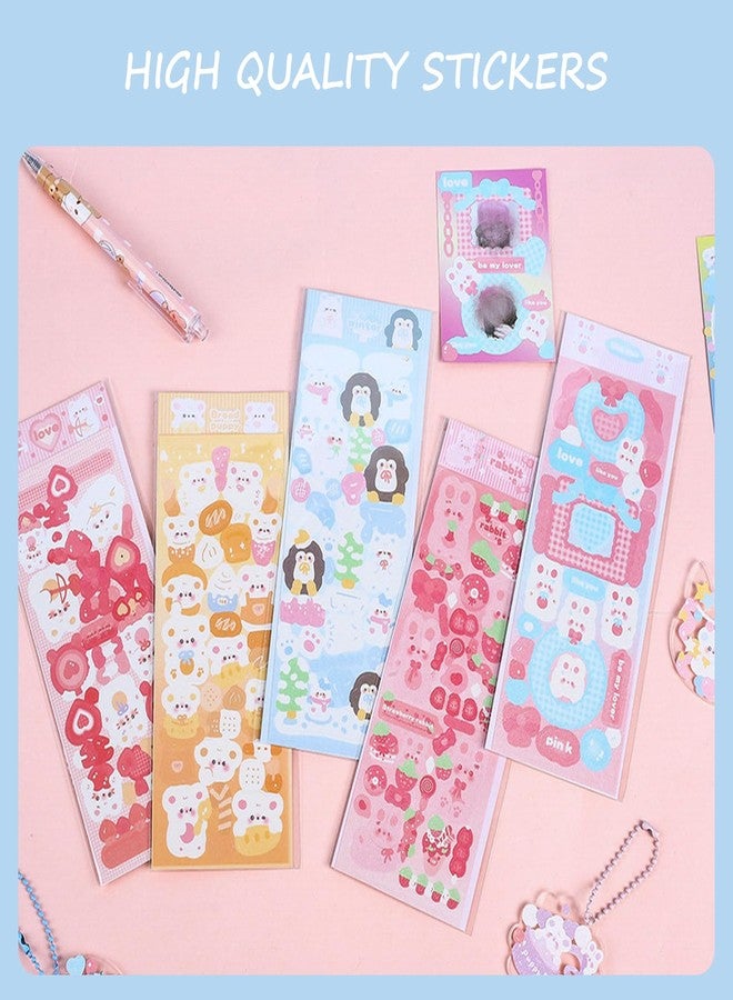 SIBLYMONA 12 Sheets Korean Deco Stickers Set with Photocard Confetti Polco Designs Featuring Cute Animal Rabbit Beer Themes for Scrapbooking Decorative Use (AnimalCarnival) - Image 4